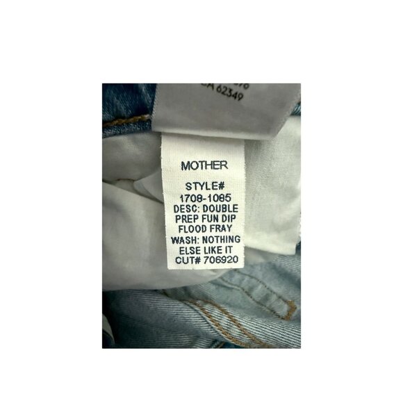 Mother Snack Double Prep Fun Dip Flood Fray Jeans Size 34 Cropped Raw Hem NWT - Picture 6 of 8